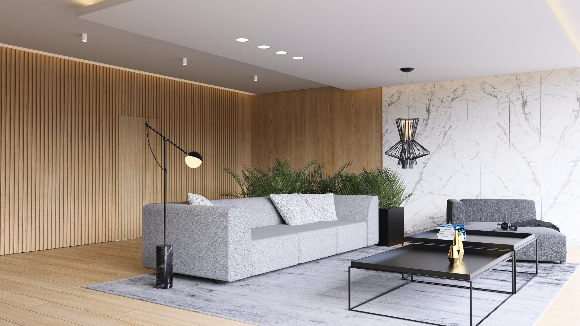 NUKO STUDIO - Projekt nowoczesnego wnętrza w parterowym domu - Warszawa