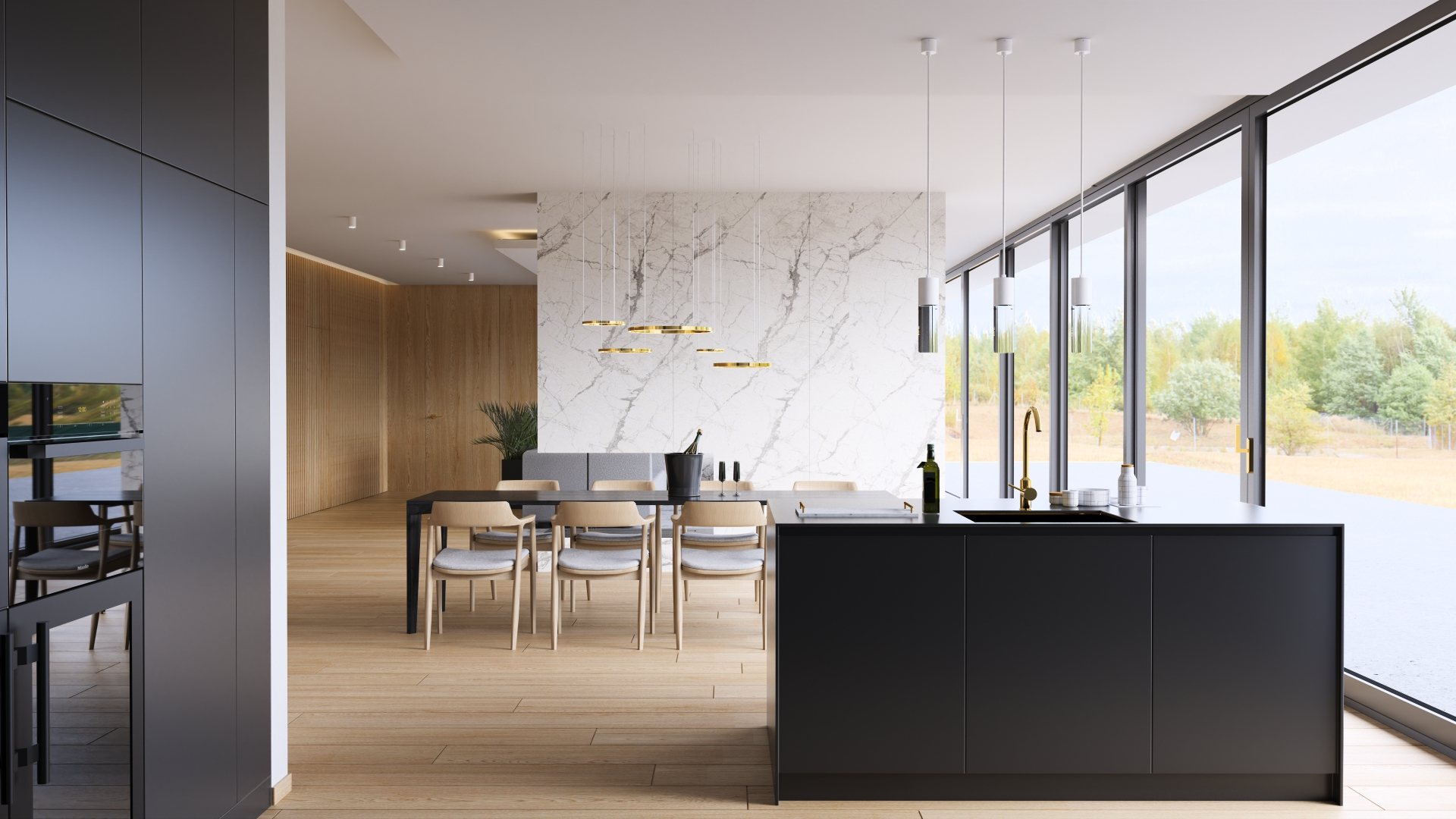 Czarna wyspa kuchenna